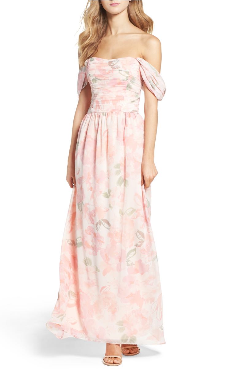 PLUM PRETTY SUGAR Convertible Floral Off the Shoulder Gown Quartz strapless dresses kentucky derby 