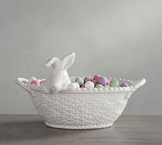 Pottery Barn BUNNY BASKET SMALL SERVE BOWL pottery barn 25% off sale