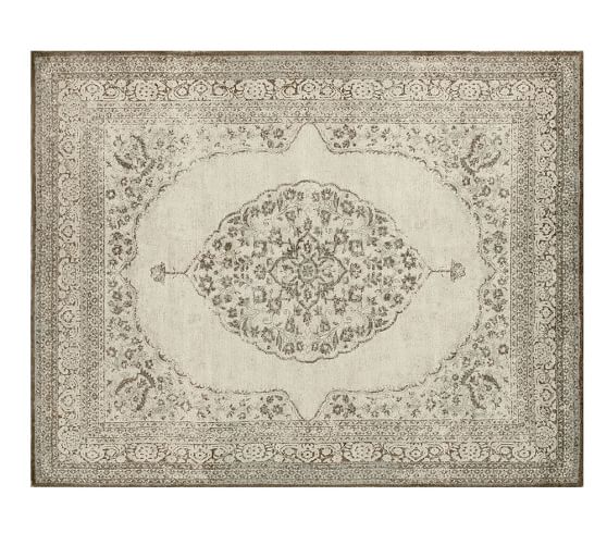 Pottery Barn ELYSE PRINTED RUG - GRAY pottery barn rugs sale