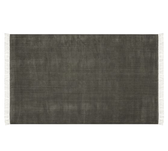 Pottery Barn FRINGED HAND-LOOMED RUG - CHARCOAL pottery barn rugs 40% off sale