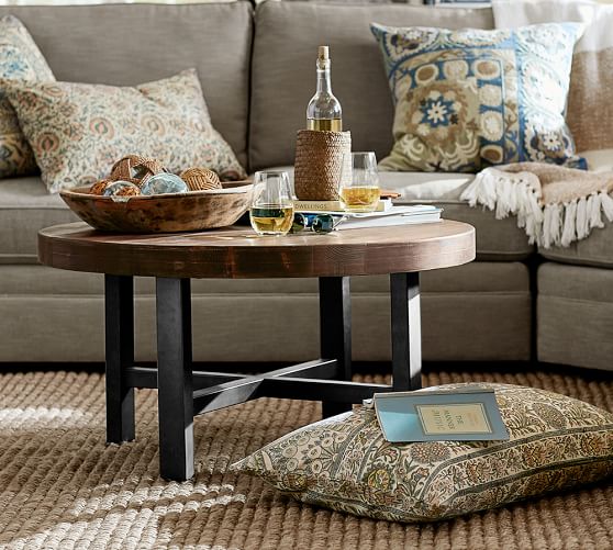 Pottery Barn GRIFFIN ROUND COFFEE TABLE pottery barn 25% off sale