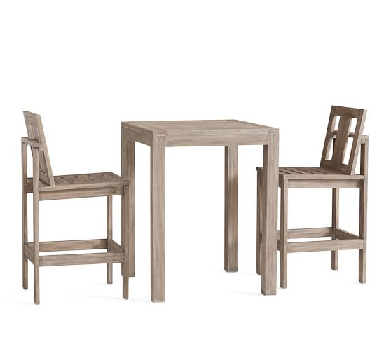 Pottery Barn INDIO BAR HEIGHT TABLE & BARSTOOL DINING SET- GRAY pottery barn outdoor furniture sale