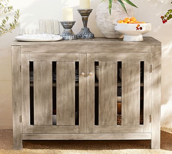 Pottery Barn INDIO BUFFET - GRAY eco-friendly pottery barn earth day sale