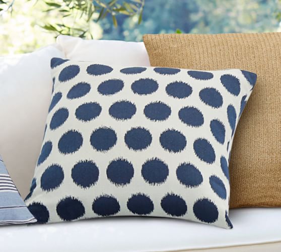 Pottery Barn SUNBRELLA IKAT DOT INDOOR/OUTDOOR PILLOW pottery barn 25% off sale april 1, 2, 2017
