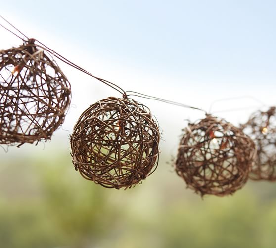 Pottery Barn TWIG ORB STRING LIGHTS pottery barn 25% off sale