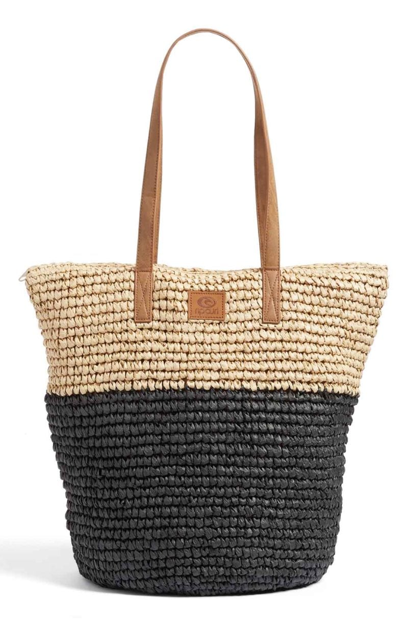 RIP CURL Long Miami Beach Bag Black straw totes spring 2017