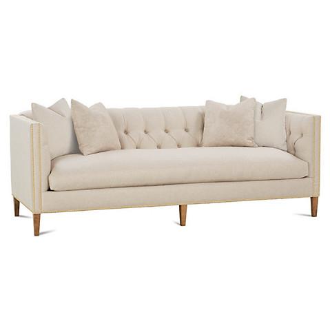 ROBIN BRUCE Brette 92" Tuxedo Sofa, Ivory One Kings Lane Blowout Sale
