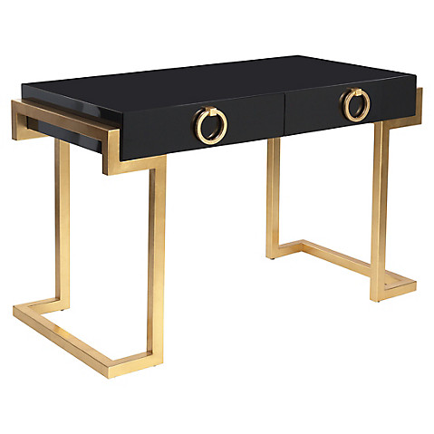 SAFAVIEH COUTURE Walsh Desk, Black/Gold One Kings Lane Blowout Sale