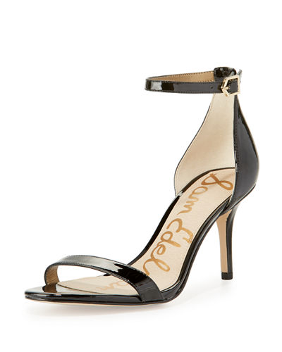 Sam Edelman Patti Patent Naked Sandal Black Patent Neiman Marcus Shoe Sale