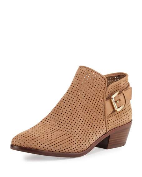 Sam Edelman Paula Perforated Suede Bootie, Beige Neiman Marcus Shoe Sale