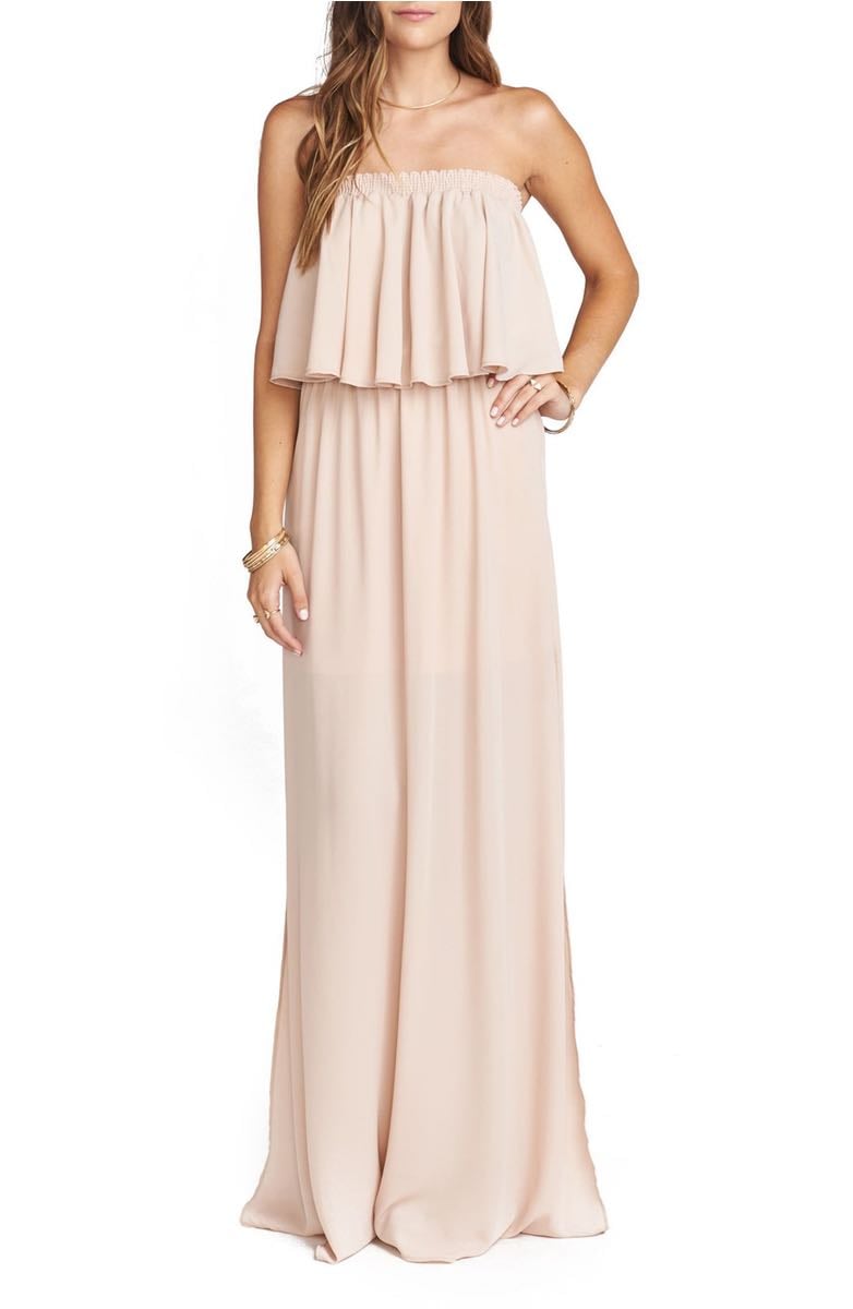Show Me Your Mumu Hacienda Convertible Gown Dusty Blush Crisp strapless dresses kentucky derby