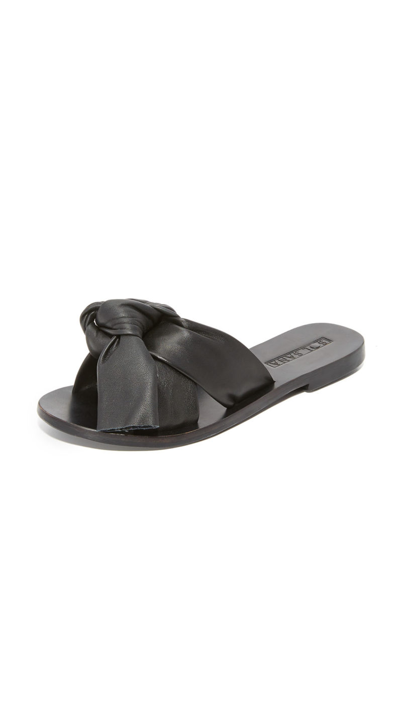 Sol Sana Nina Slides Black Knotted Bow slides