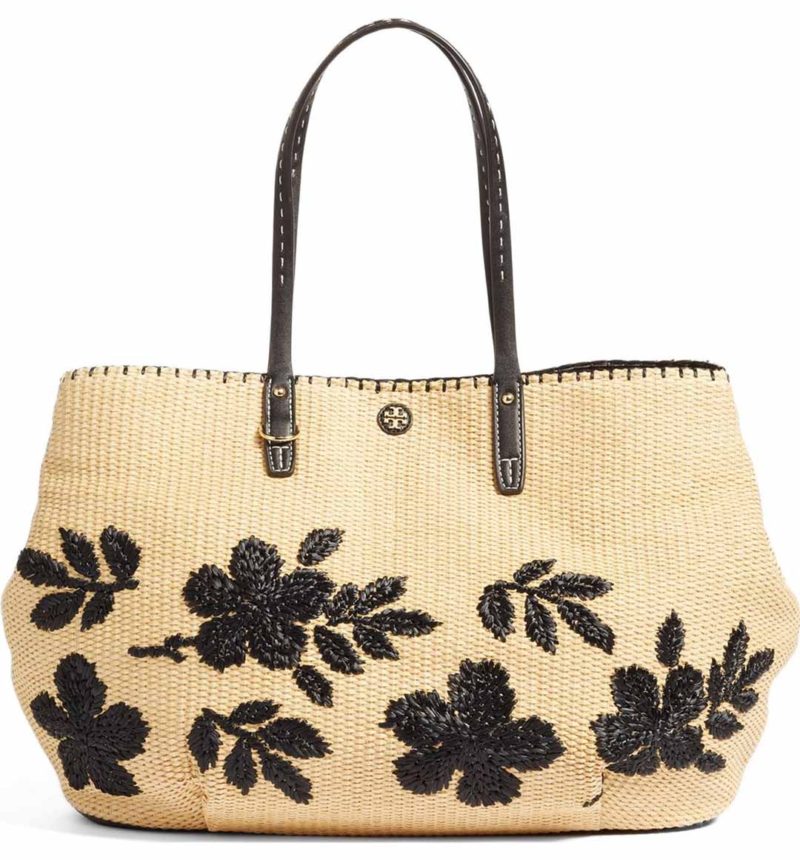 TORY BURCH Kerrington Straw Tote Natural Fabric Standard straw totes spring 2017