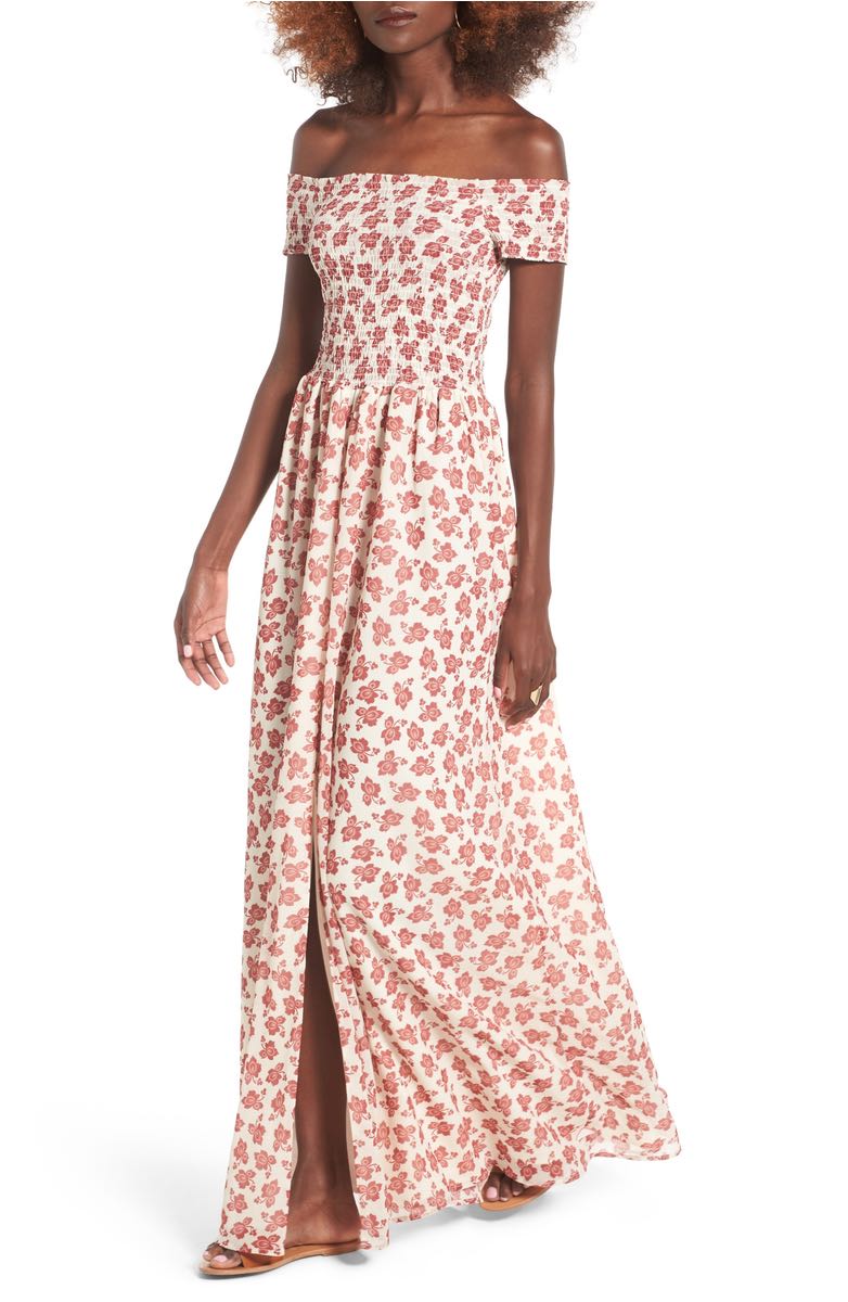 TULAROSA Henderson Off The Shoulder Maxi Dress Floral Paisley Print off the shoulder dresses kentucky derby 2017