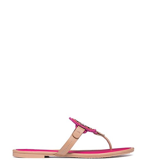 Tory Burch MILLER FRINGE SANDAL, LEATHER DUSTY CYPRESS / HIBISCUS FLOWER / SAMBA tory burch spring event sale