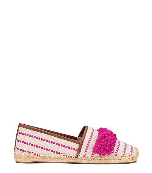 Tory Burch SHAW FRINGE ESPADRILLE Hibiscus Flower Royal Tan tory burch spring event sale