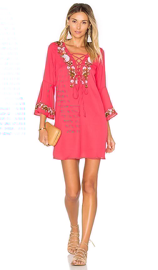 VAVA BY JOY HAN DINA BELL SLEEVE DRESS Red Floral Embroidery bell sleeve dresses kentucky derby party