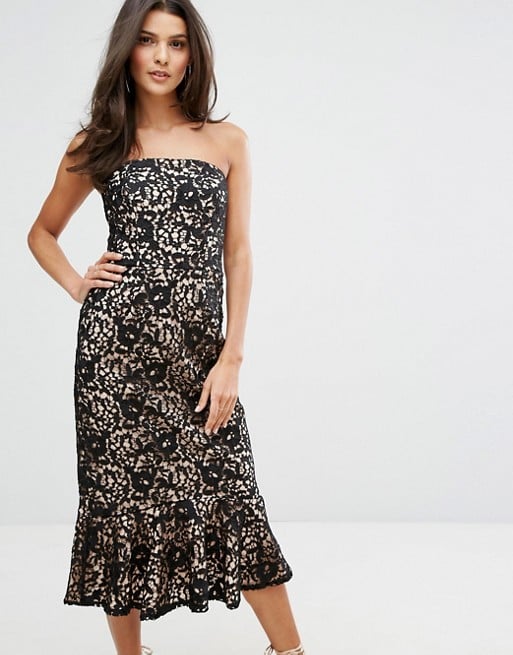 Warehouse Strapless Premium Lace Dress Black strapless dresses kentucky derby