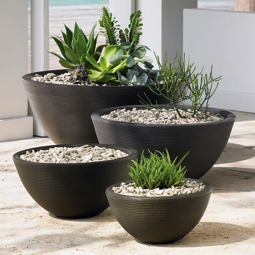 West Elm Grooved Bowl Planters west elm outdoor home sale