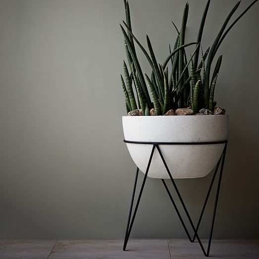 West Elm Iris Planter + Chevron Stand west elm outdoor home sale