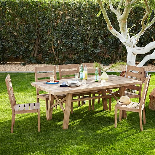 West Elm Jardine Expandable Dining Set west elm outdoor home sale