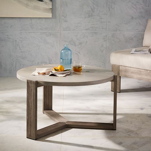 West Elm Mosaic Tiled Coffee Table - Solid Concrete west elm outdoor home sale
