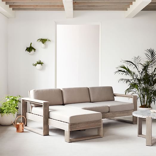 West Elm Portside 2-Piece Sectional Weathered Gray Weathered Cafe west elm outdoor home sale