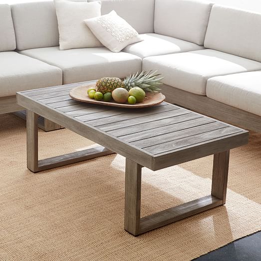West Elm Portside Coffee Table Weathered Gray west elm outdoor home sale