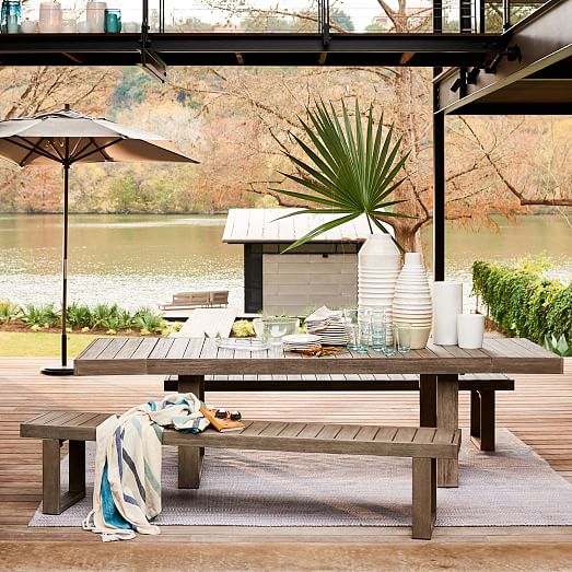 West Elm Portside Expandable Dining Table Weathered Gray Weathered Cafe west elm home outdoor furniture sale