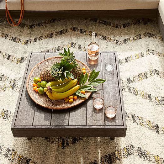 West Elm Portside Low Coffee Table Weathered Gray west elm outdoor home furniture sale