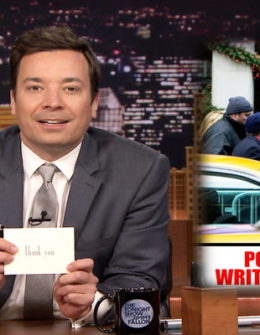 Watch Jimmy Fallon write thank you notes to the potential writers strike, Starbucks Dragon Frappuccino, and more on the Friday, April 28, 2017 episode of the Tonight Show Starring Jimmy Fallon.