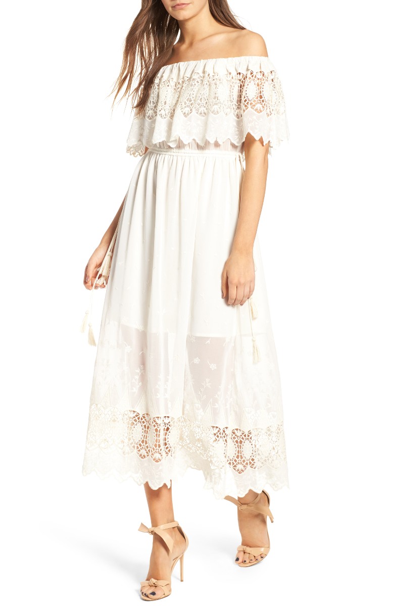 ASTR THE LABEL Tatiana Off the Shoulder Dress Ivory white off the shoulder dresses summer 2017