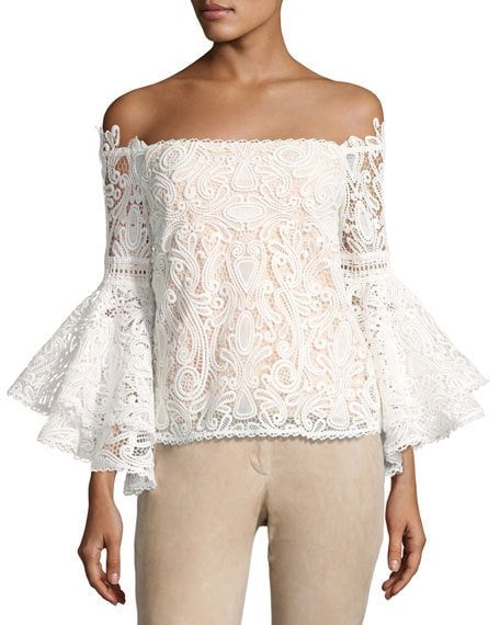 Alexis Thea Off-the-Shoulder Lace Top White lace tops spring 2017