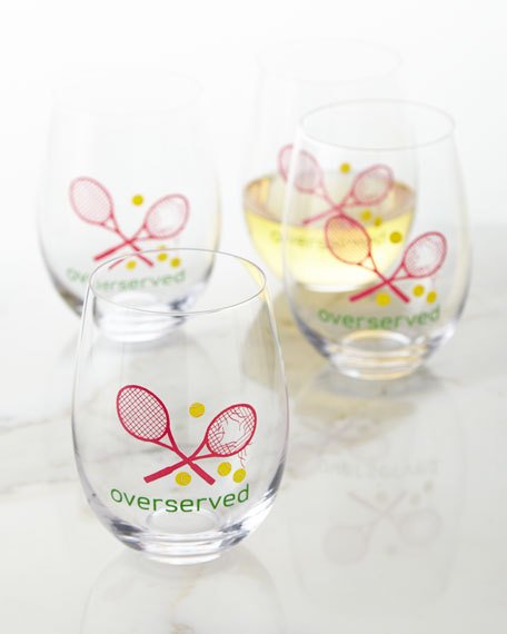 August Morgan Overserved Wine Glasses, Set of 4 Neiman Marcus Home Sale