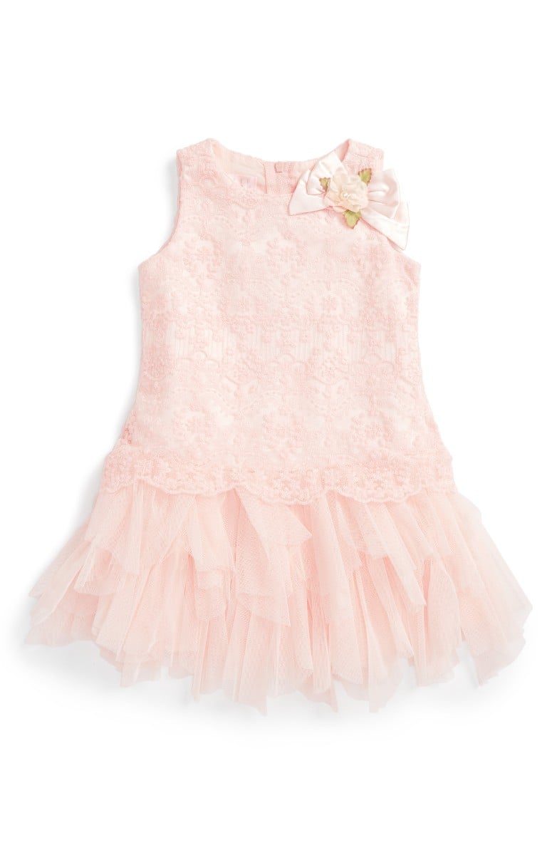 BISCOTTI Embroidered Lace Dress Pink baby girls lace dresses for baby girls