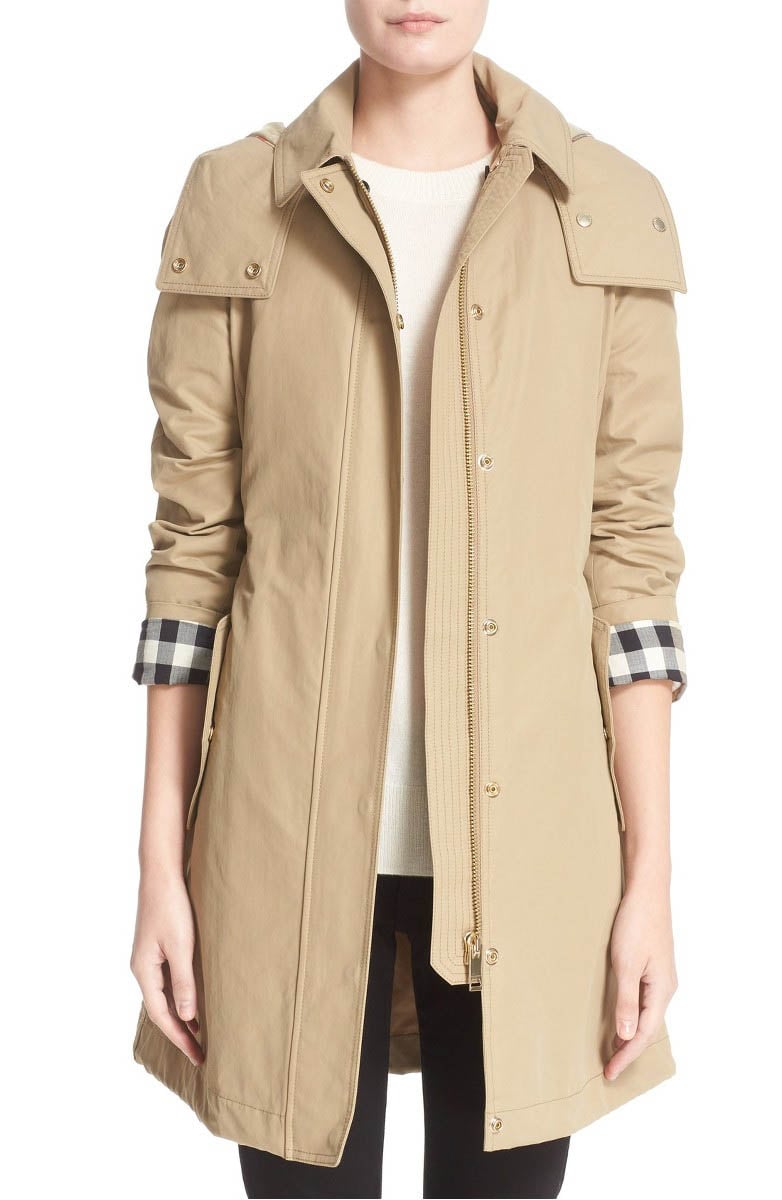 BURBERRY Hartlington Hooded Cotton Blend Parka Canvas Nordstrom half yearly sale