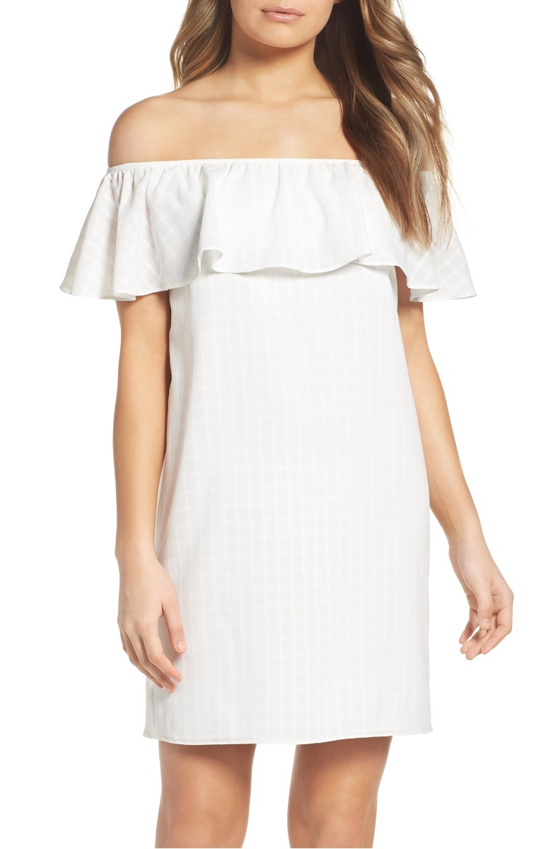 Ali Jay Bonita Señorita Shift Dress White  off the shoulder dresses white