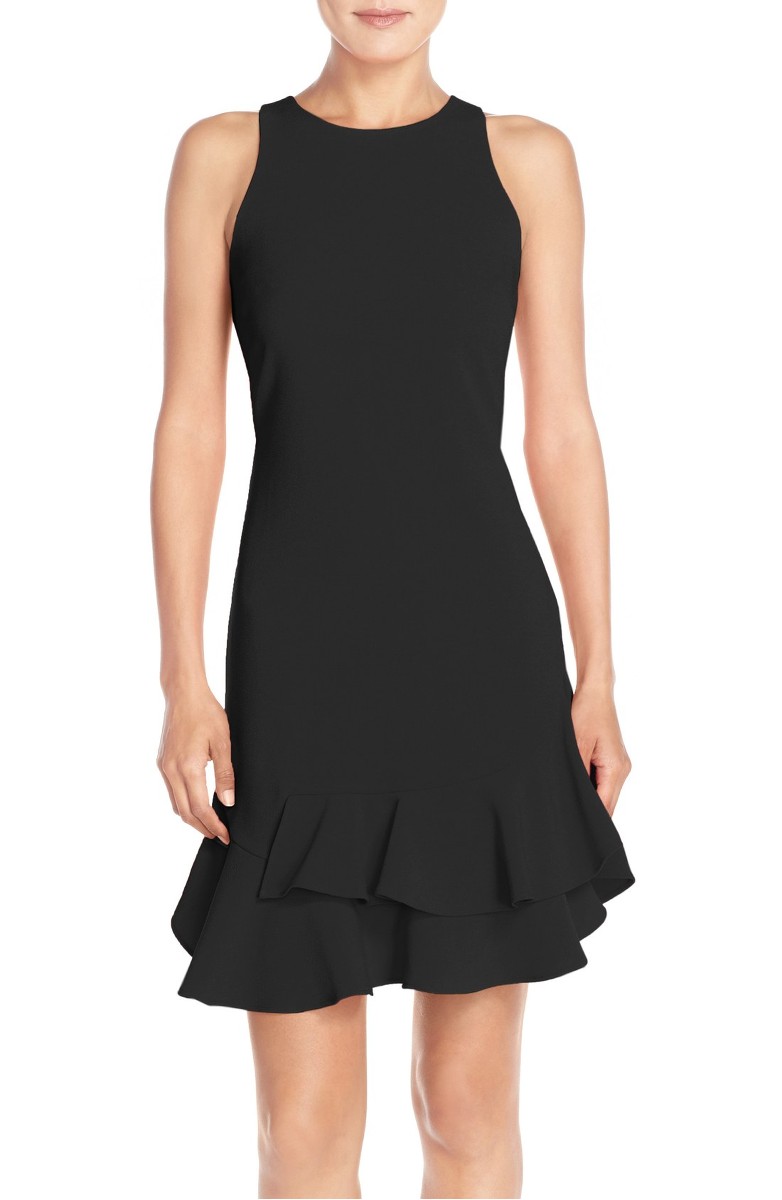 CHELSEA28 Tiered Ruffle Hem Dress Black ruffle hem dresses summer wedding guest