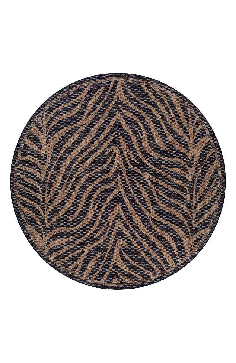 COURISTAN Zebra Indoor/Outdoor Rug Black Cocoa Nordstrom half yearly sale