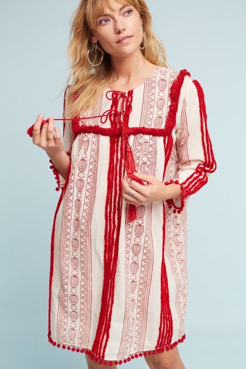 Chantik Joselle Embroidered Dress Bright Red casual embroidered dresses summer 2017