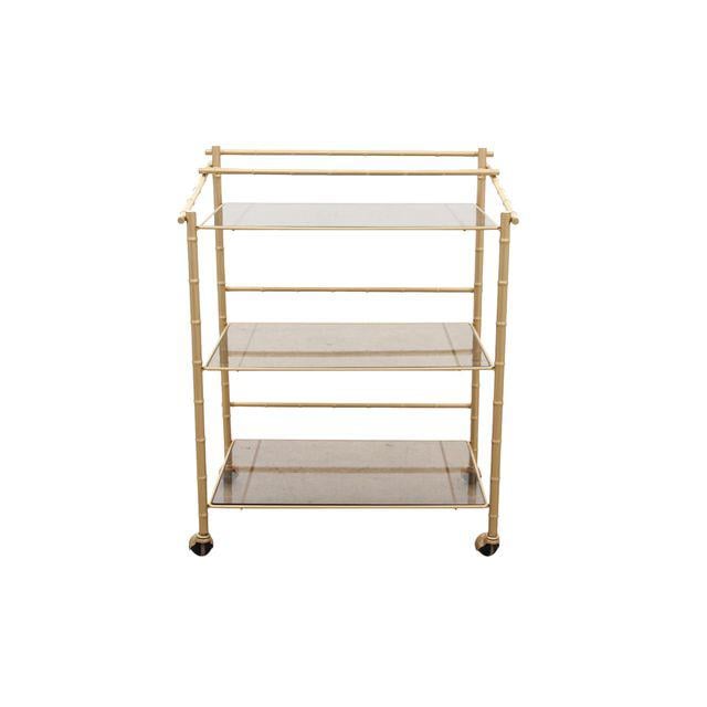 Chinoiserie Faux Bamboo Bar Cart Gold faux bamboo bar carts trendy
