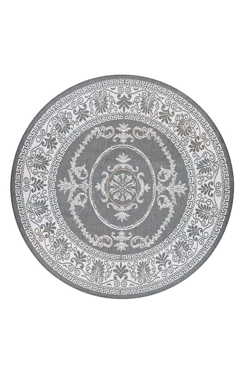 Couristan Antique Medallion Indoor Outdoor Rug Grey White Nordstrom half yearly sale