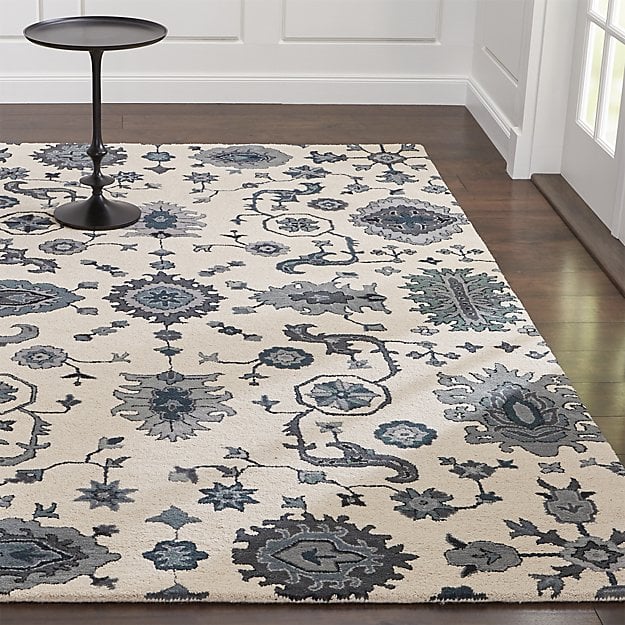 Crate and Barrel Juno Blue Wool Rug crate and barrel memorial day sale