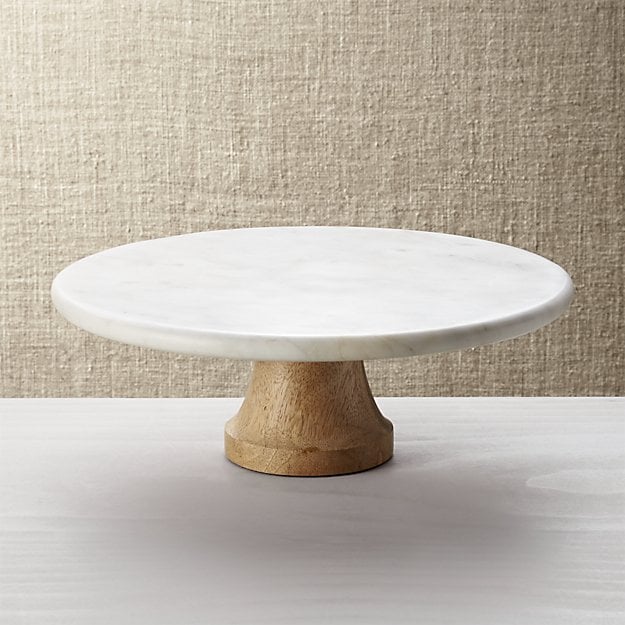 Crate and Barrel Wood Marble Pedestal crate and barrel memorial day sale