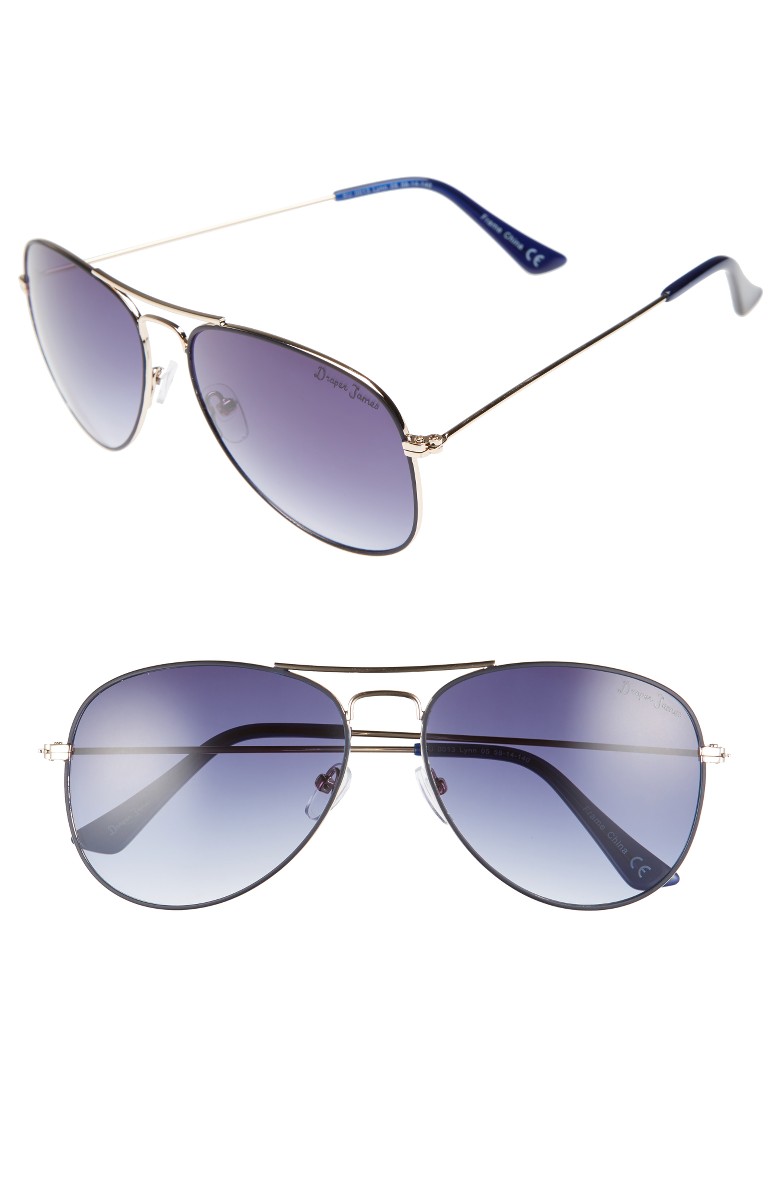 DRAPER JAMES 58mm Gradient Aviator Sunglasses Blue draper james for Nordstrom reese witherspoon