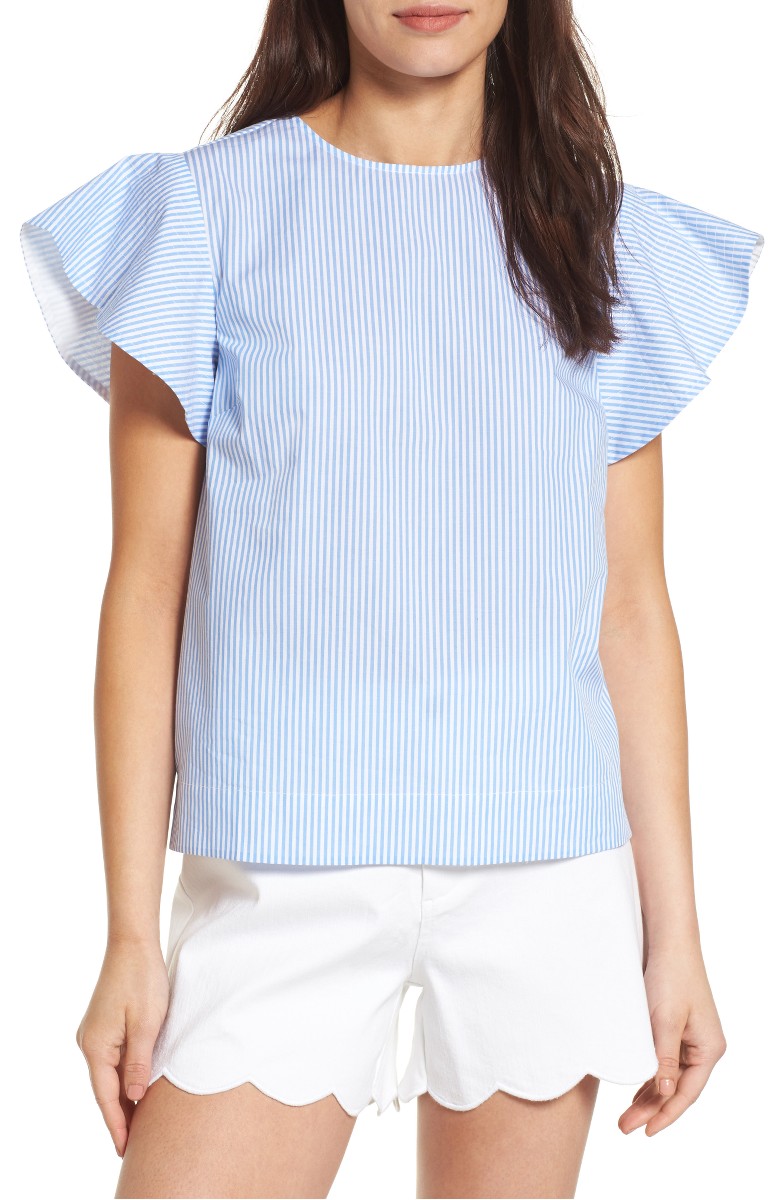 DRAPER JAMES Stripe Cloister Top Blue Stripe draper james for Nordstrom