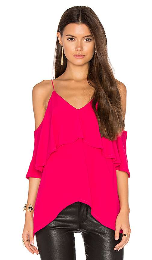 ELLIATT OBSESSION CAMI Fuschia cold shoulder top revolve almost summer sale