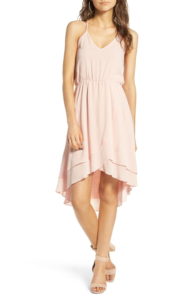 EVERLY Ruffle Hem Dress Blush ruffle hem dresses summer wedding guest