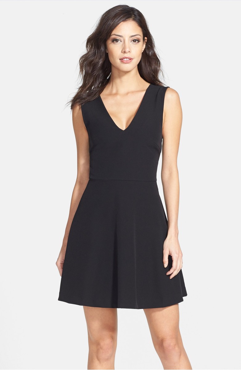 FELICITY & COCO Back Cutout Fit and Flare Dress Black fit and flare dresses spring summer 2017