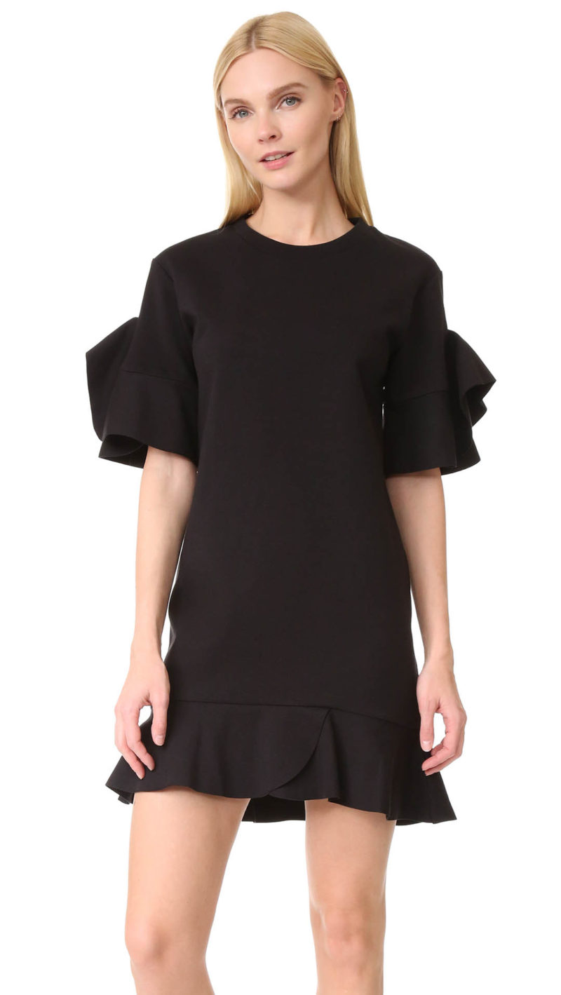 GOEN.J Ruffled Cotton Dress Black ruffle hem dresses summer wedding guest